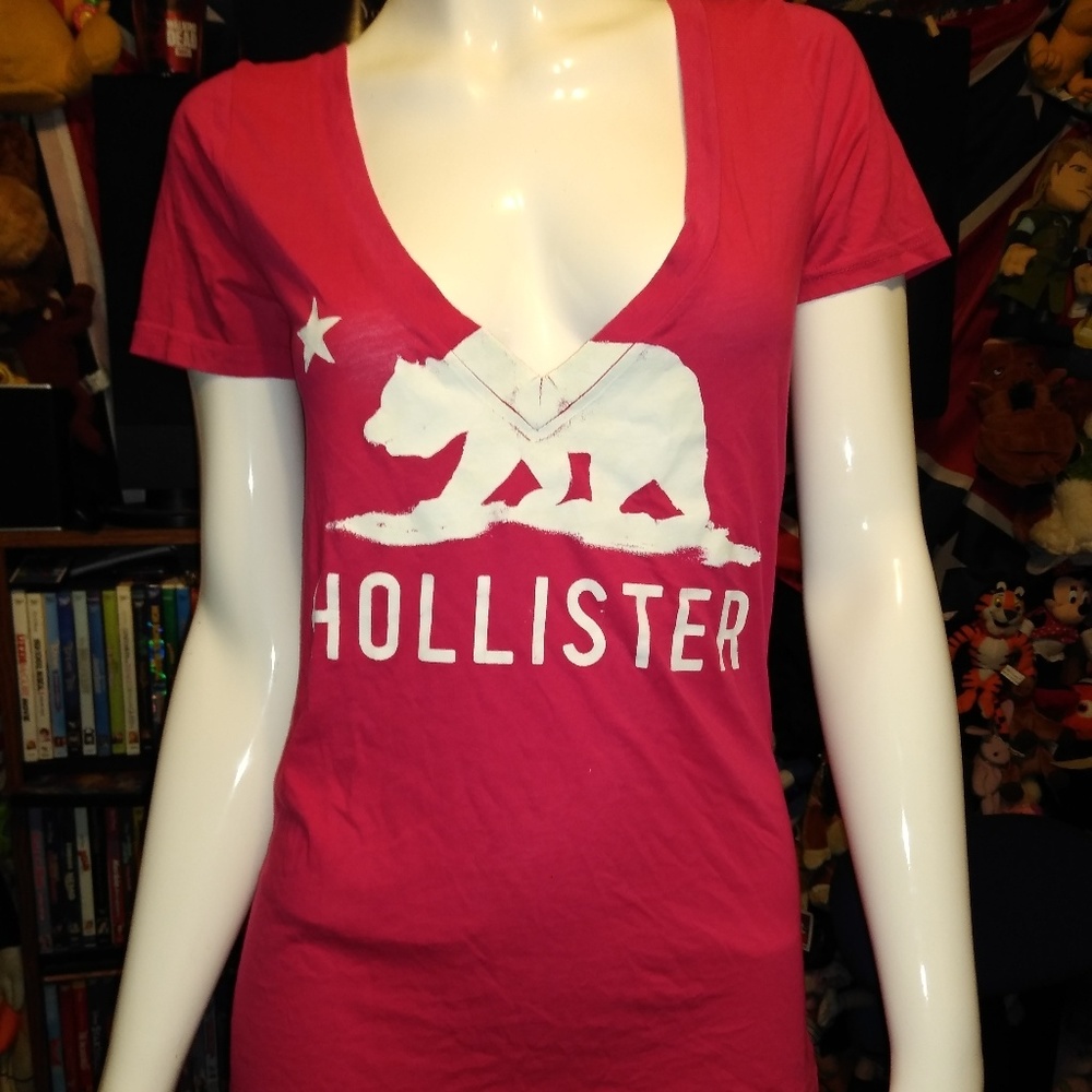 Hot Pink Hollister V-neck